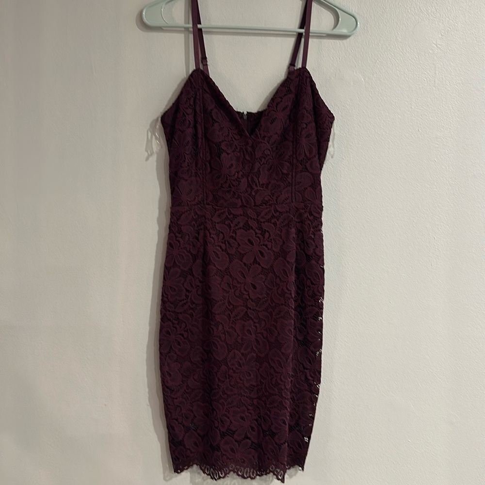 Maroon lace dress